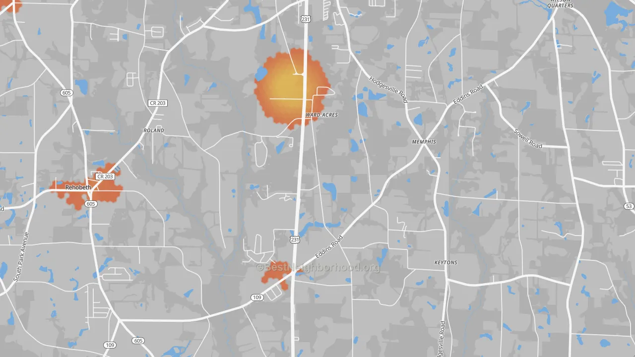 Bike Grade map of Fadette, AL