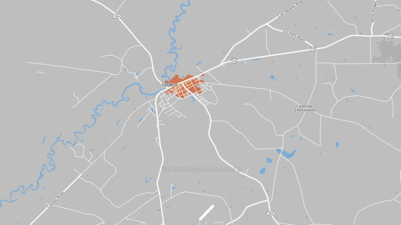 Bike Grade map of Fair Bluff, NC