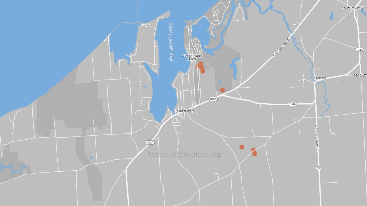 Bike Grade map of Fair Haven, NY