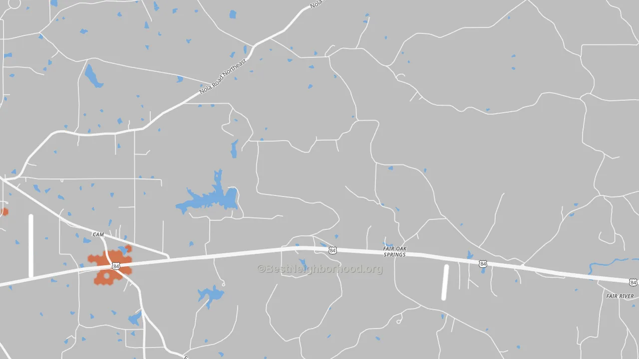 Bike Grade map of Fair Oak Springs, MS
