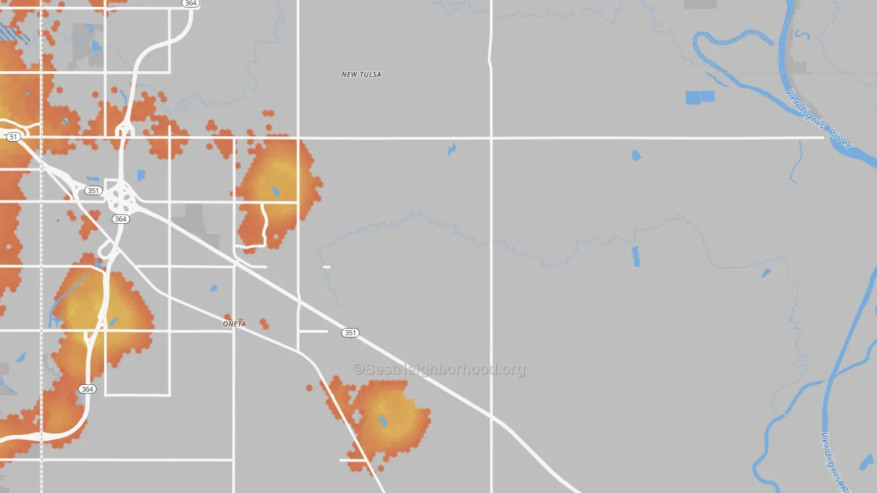 Bike Grade map of Fair Oaks, OK