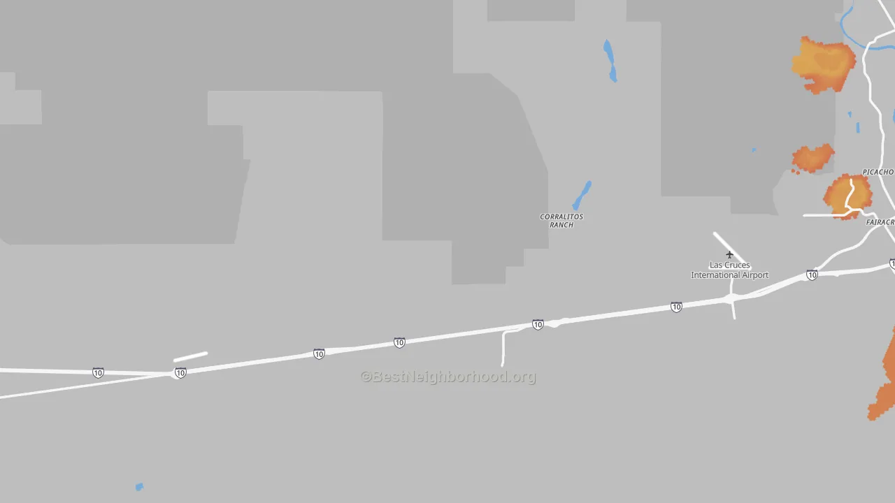 Bike Grade map of Fairacres, NM