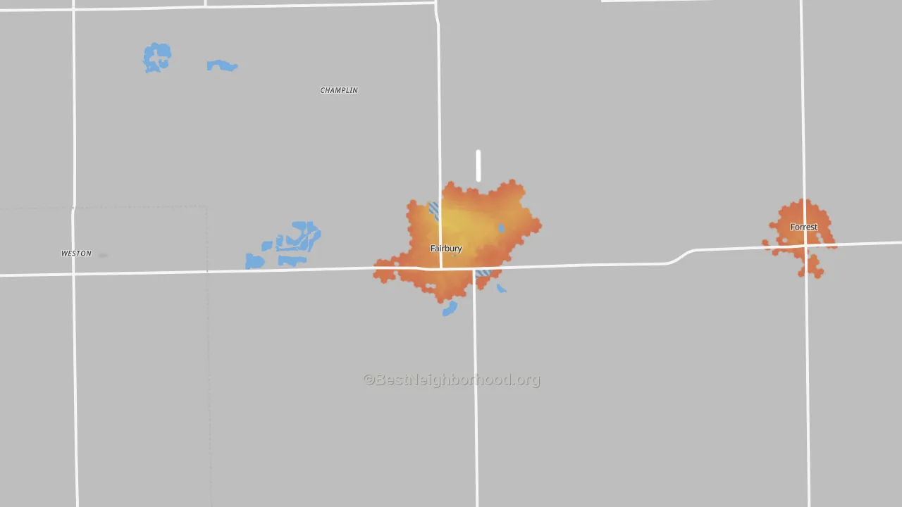 Bike Grade map of Fairbury, IL