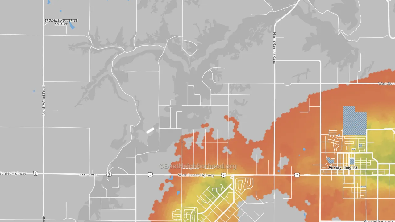 Bike Grade map of Fairchild Air Force Base, WA