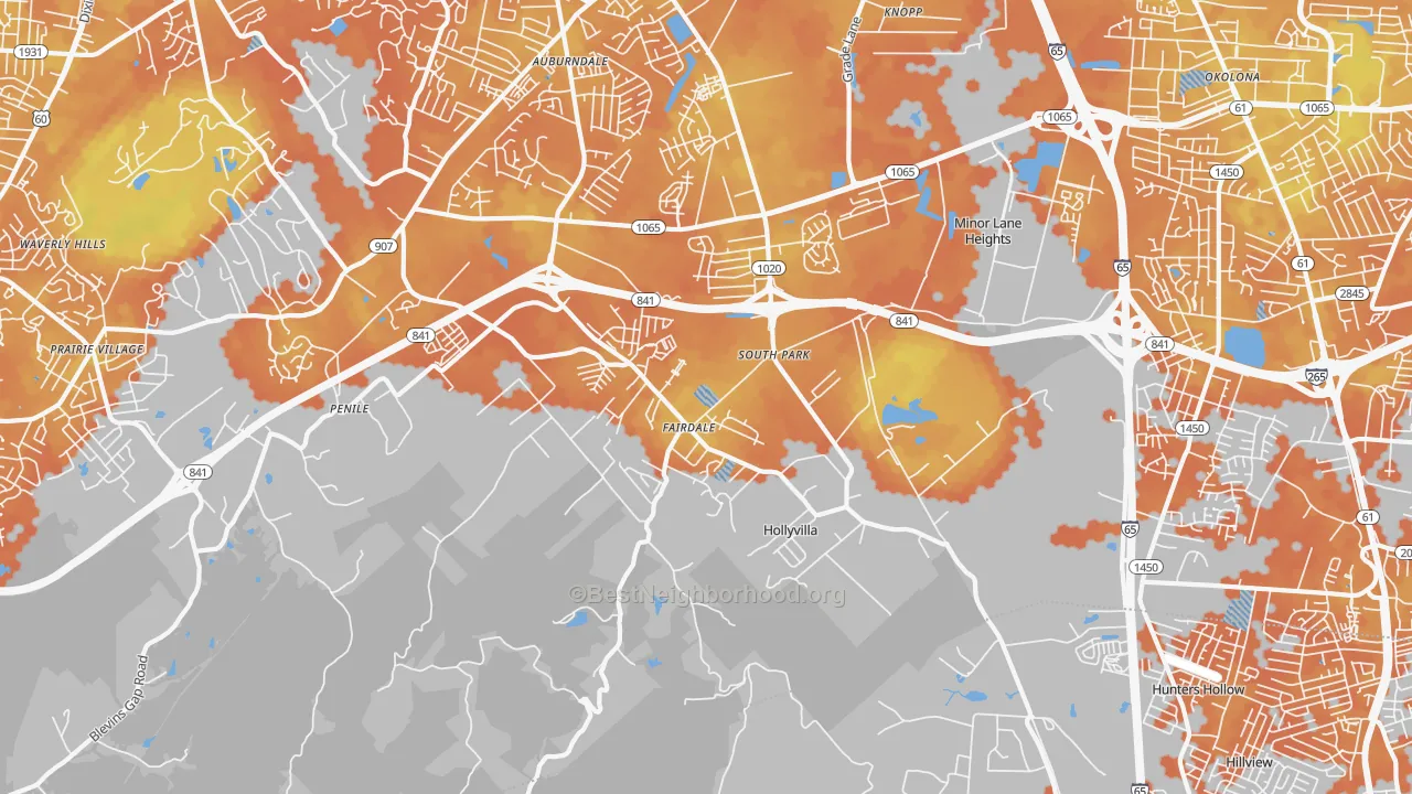 Bike Grade map of Fairdale, KY