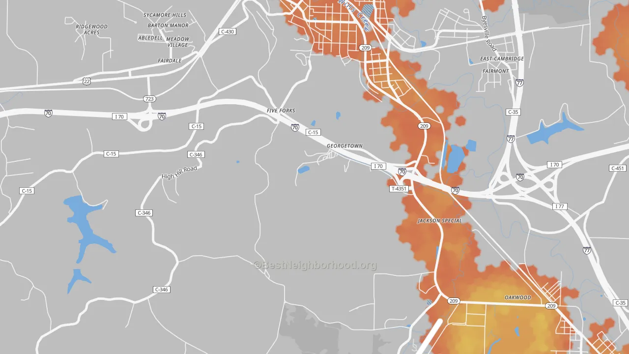 Bike Grade map of Fairdale, OH