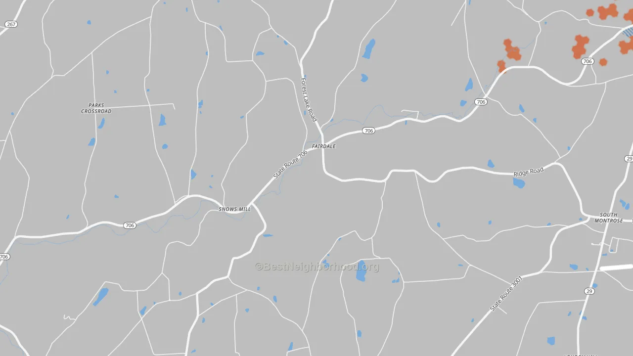 Bike Grade map of Fairdale, PA