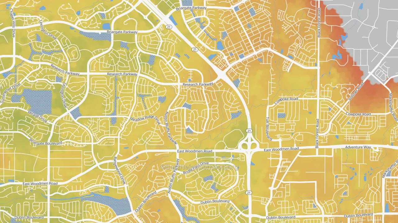 Bike Grade map of Fairfax, Colorado Springs, CO