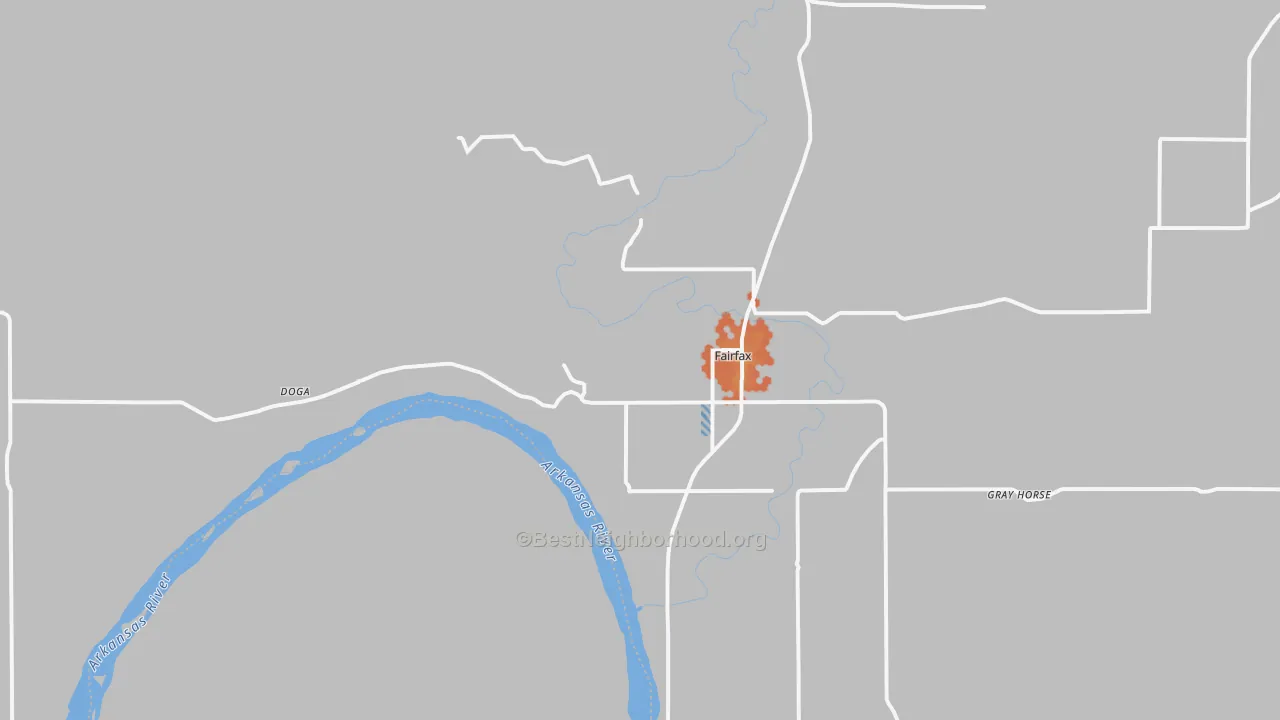 Bike Grade map of Fairfax, OK