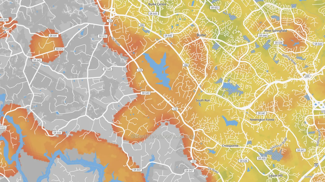 Bike Grade map of Fairfax Station, VA