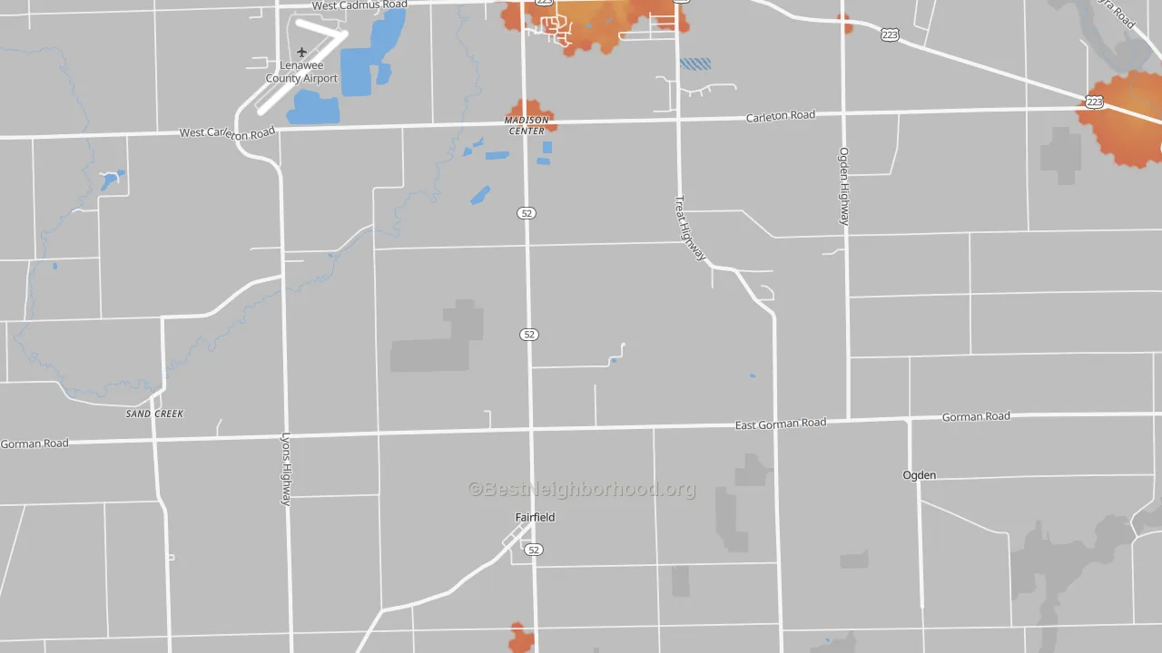 Bike Grade map of Fairfield, MI
