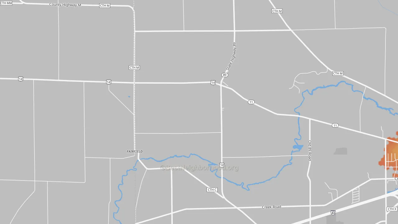 Bike Grade map of Fairfield, WI