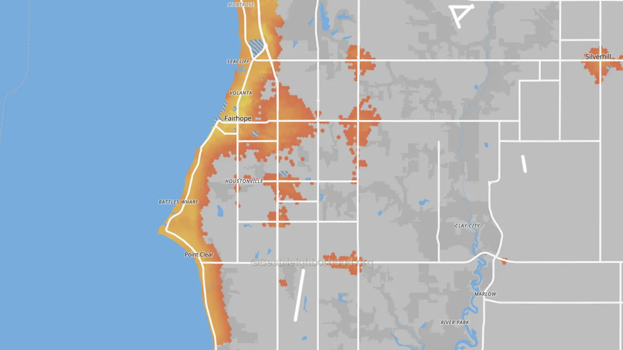Bike Grade map of Fairhope, AL