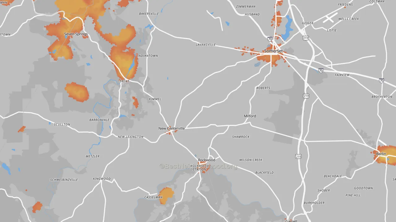 Bike Grade map of Fairhope, PA