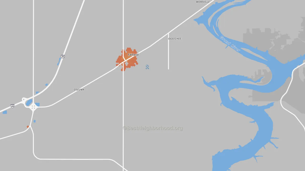 Bike Grade map of Fairland, OK