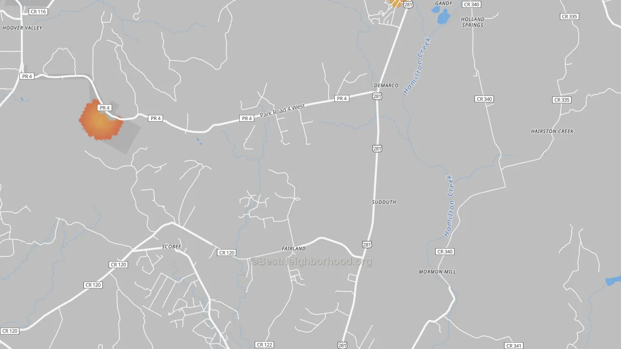 Bike Grade map of Fairland, TX