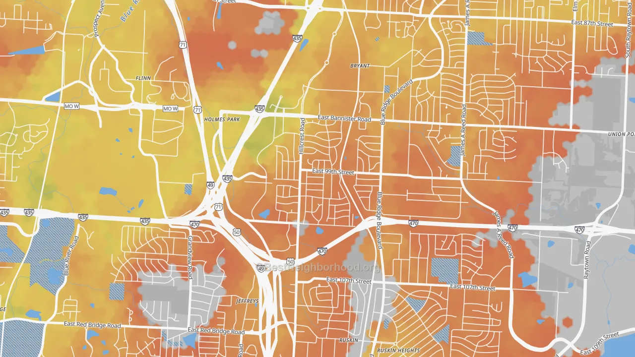 Bike Grade map of Fairlane, Kansas City, MO