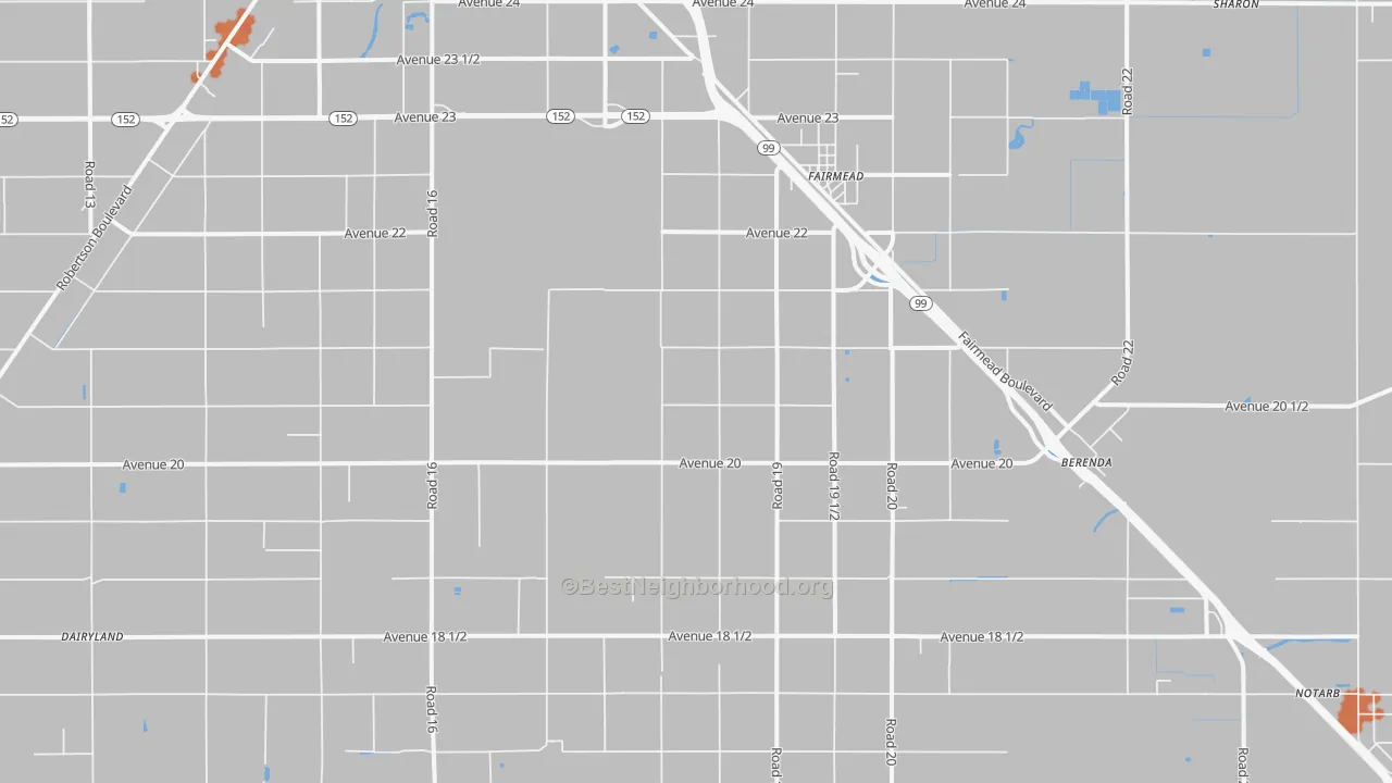 Bike Grade map of Fairmead, CA