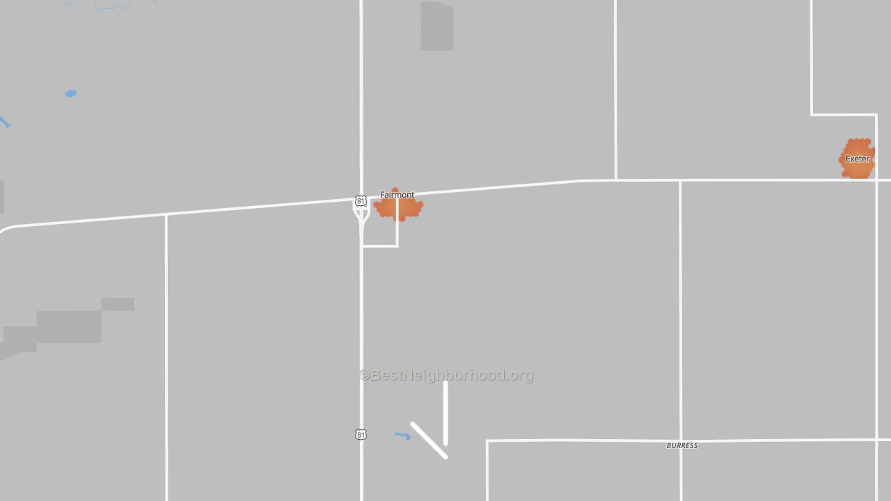 Bike Grade map of Fairmont, NE