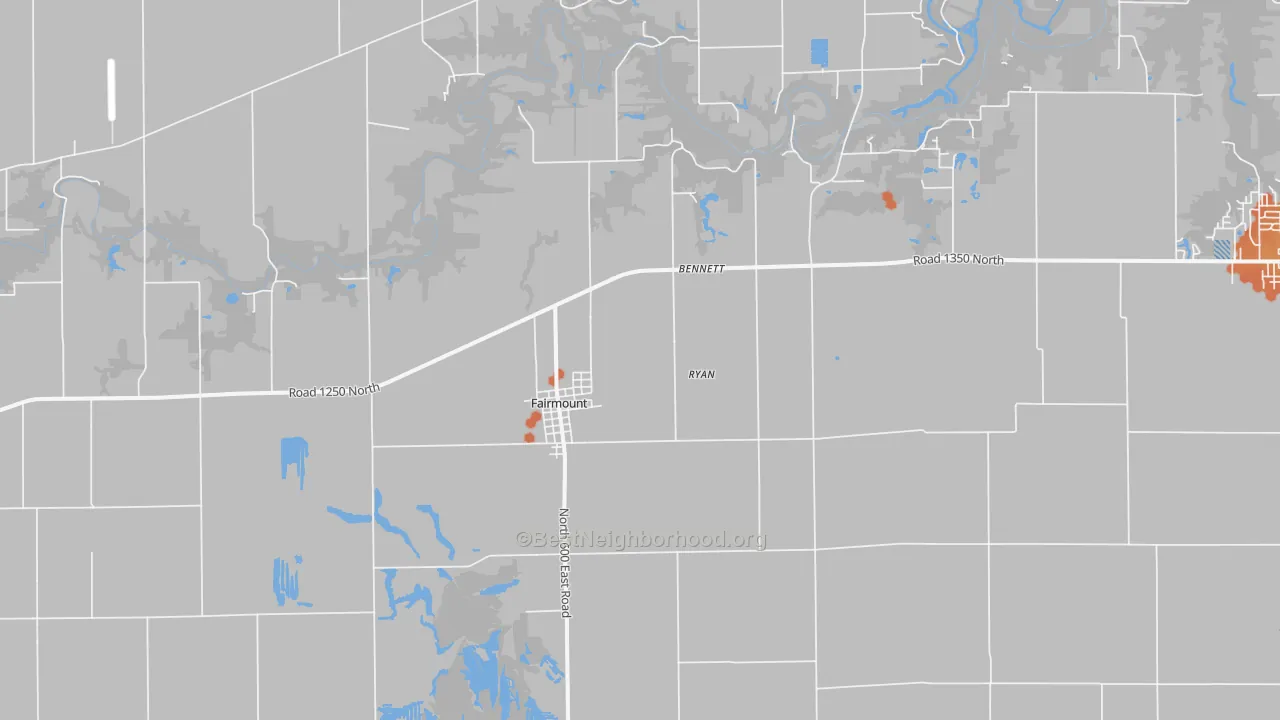 Bike Grade map of Fairmount, IL