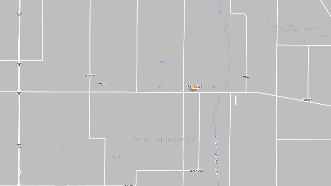 Bike Grade map of Fairmount, ND