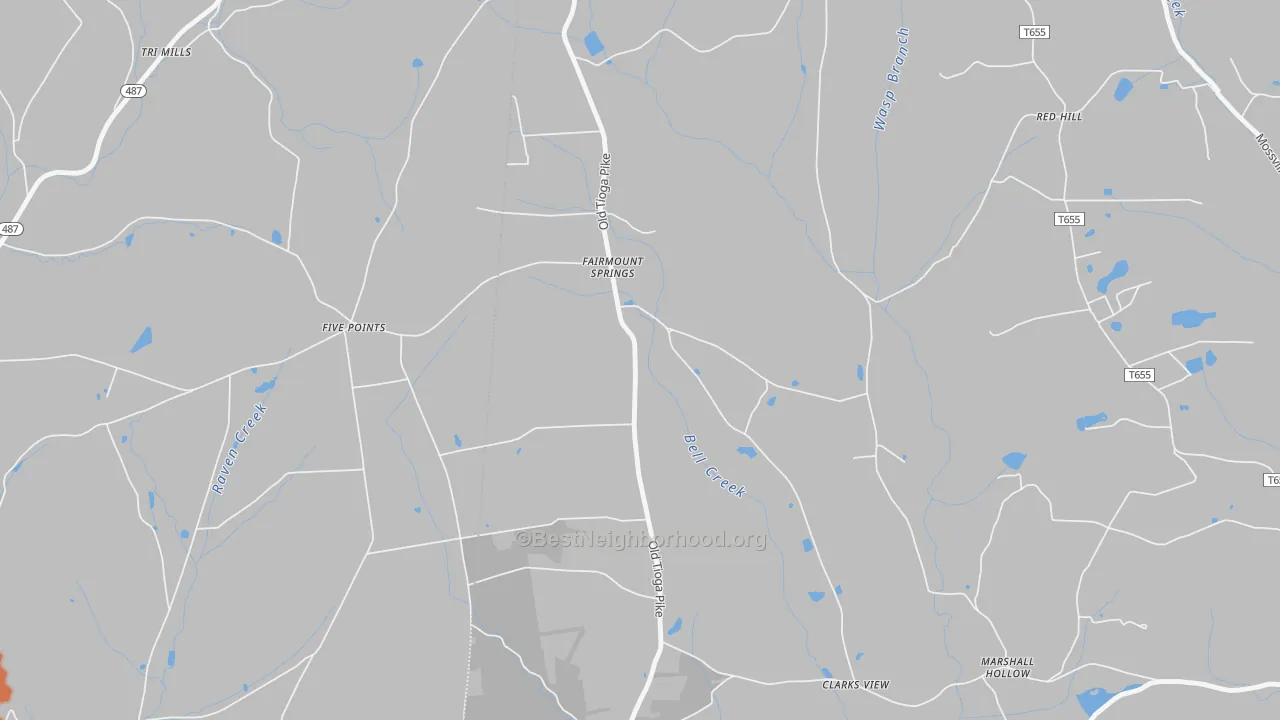 Bike Grade map of Fairmount Springs, PA