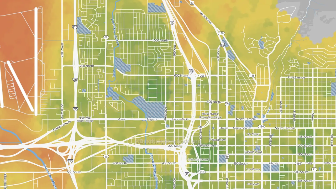 Bike Grade map of Fairpark, Salt Lake City, UT