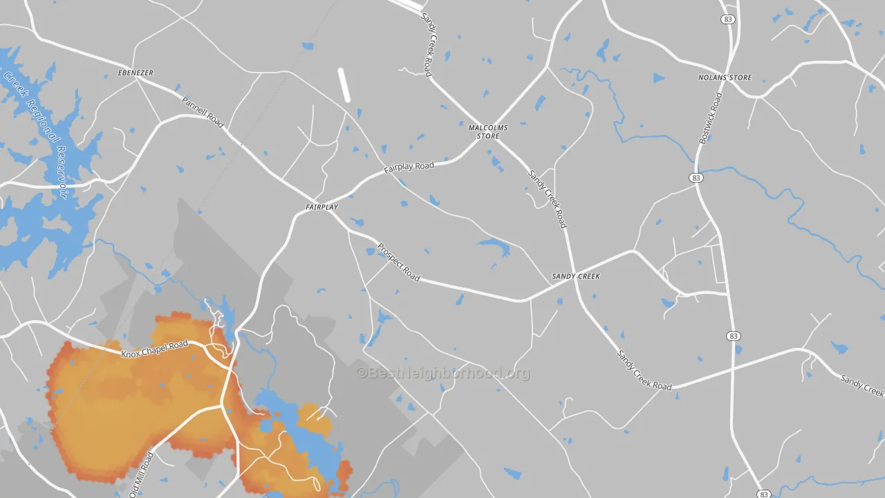 Bike Grade map of Fairplay, GA