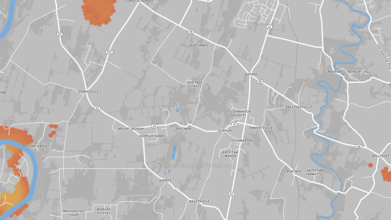 Bike Grade map of Fairplay, MD