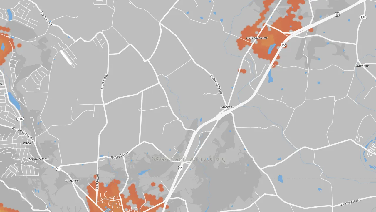 Bike Grade map of Fairplay, PA