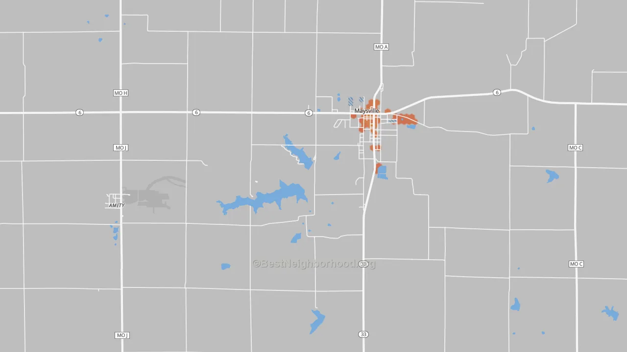 Bike Grade map of Fairport, MO