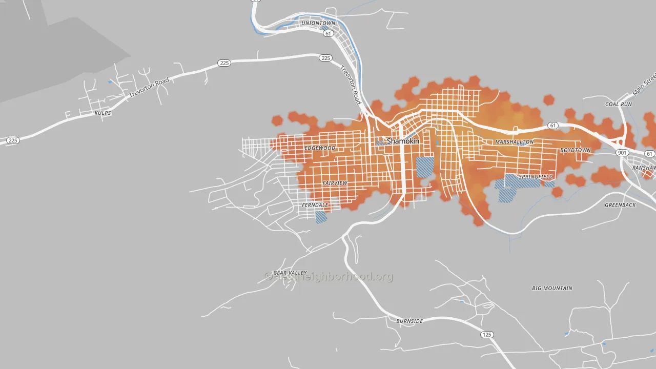 Bike Grade map of Fairview-Ferndale, PA