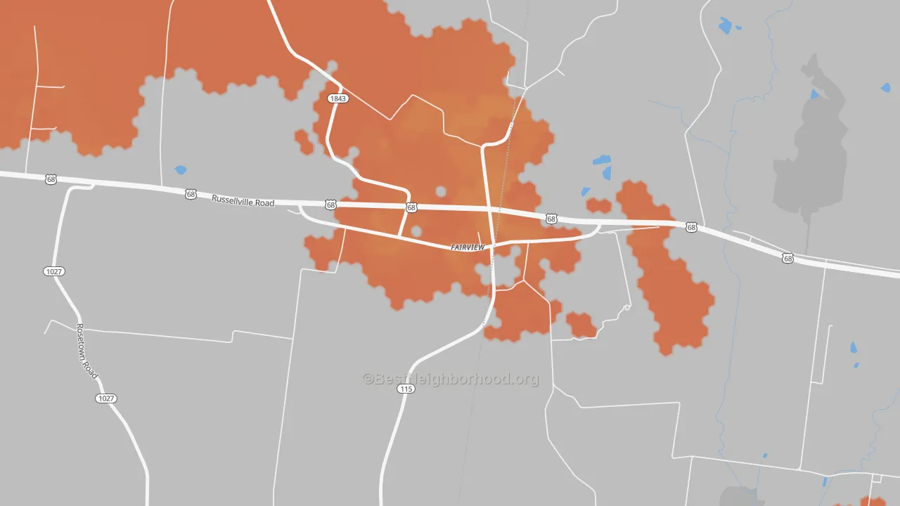 Bike Grade map of Fairview, KY