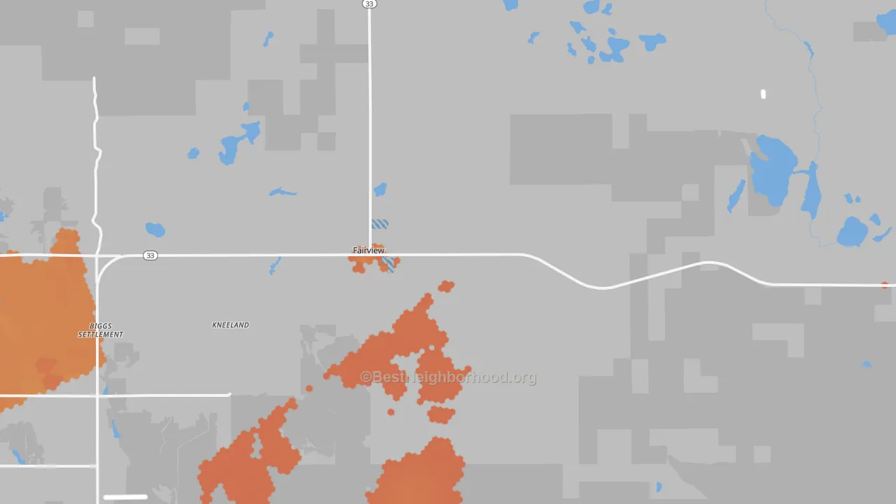 Bike Grade map of Fairview, MI