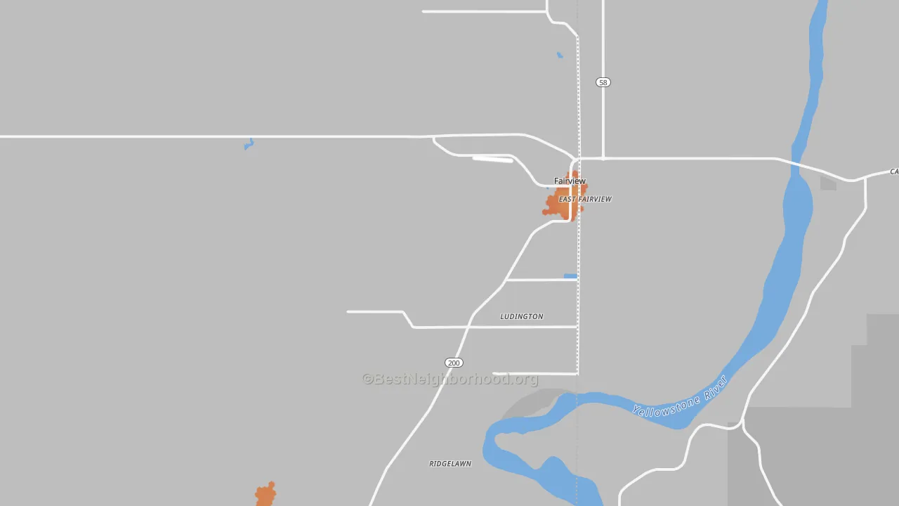 Bike Grade map of Fairview, MT