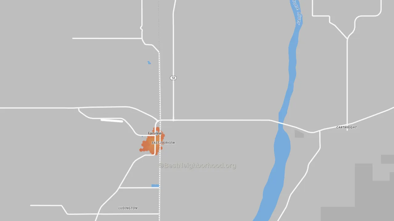 Bike Grade map of Fairview, ND