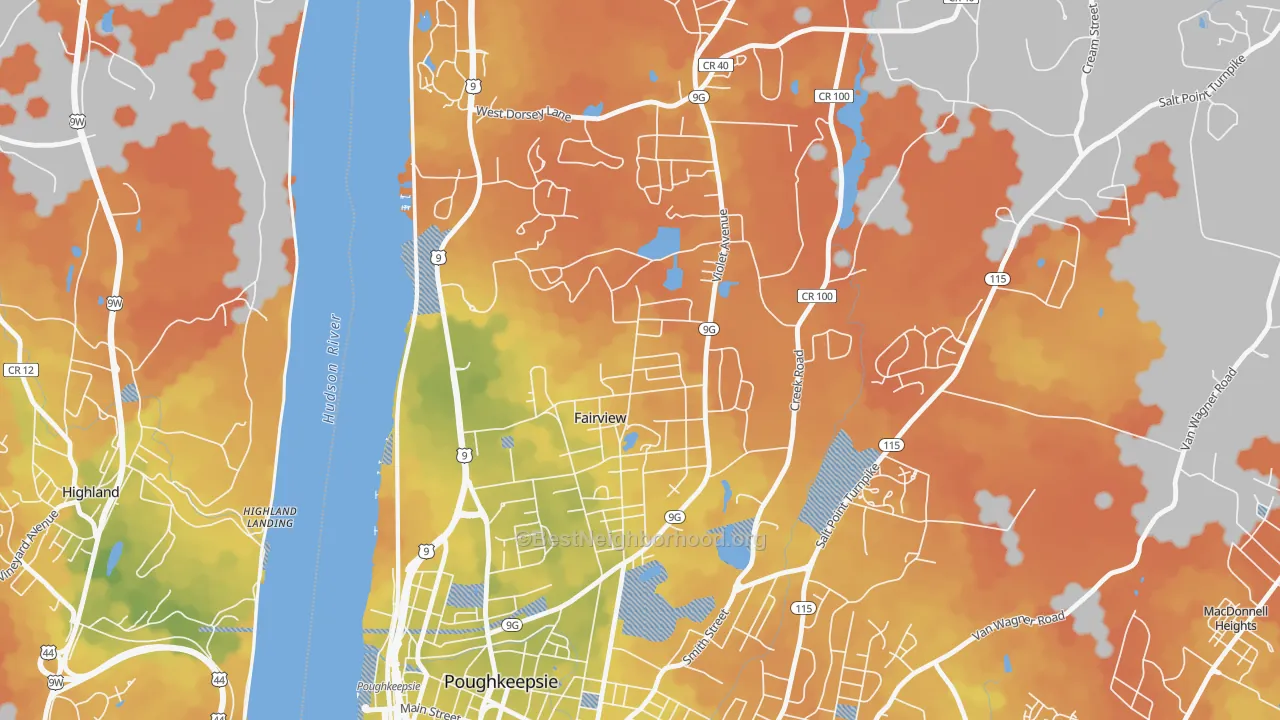 Bike Grade map of Fairview, NY