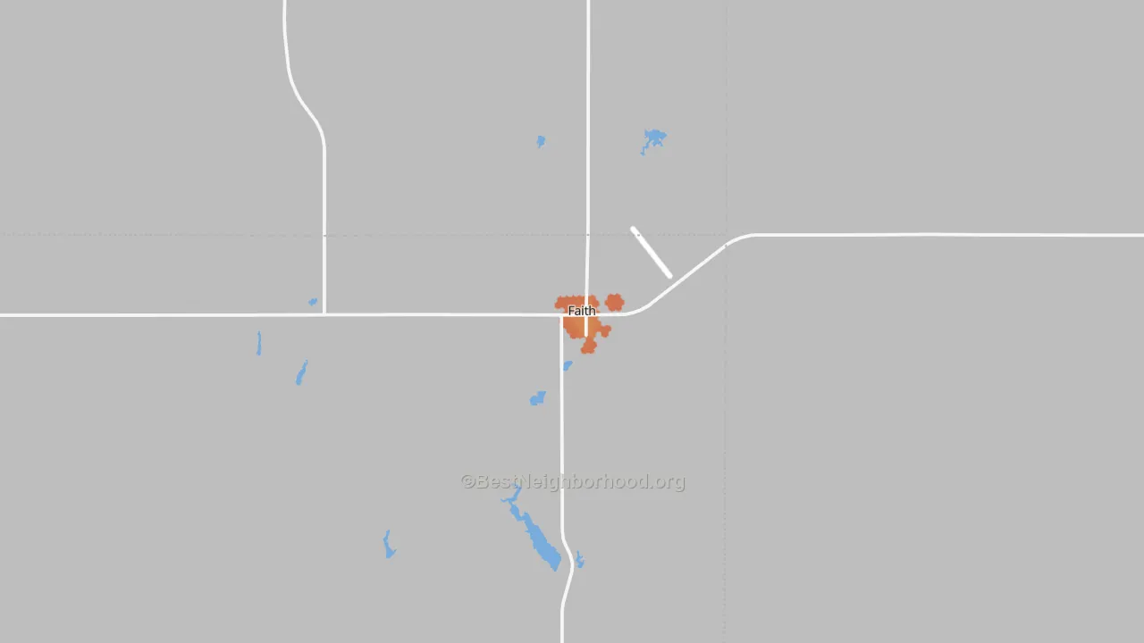 Bike Grade map of Faith, SD