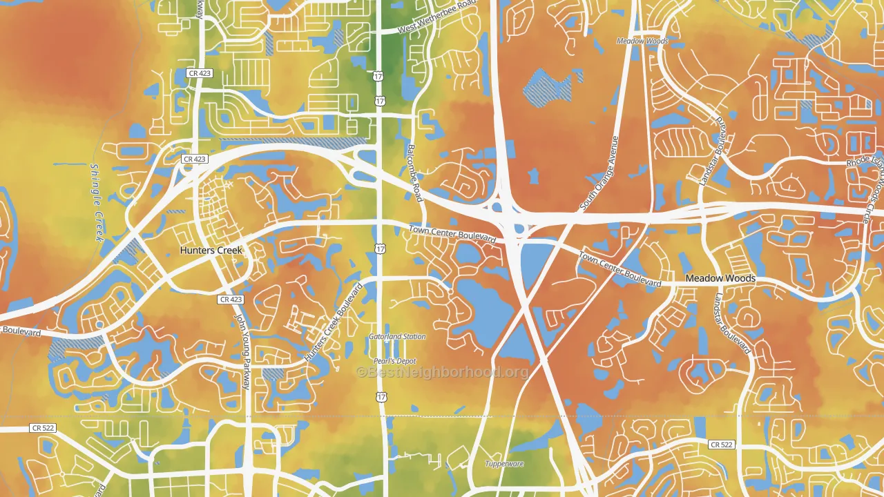 Bike Grade map of Falcon Trace, Southchase, FL
