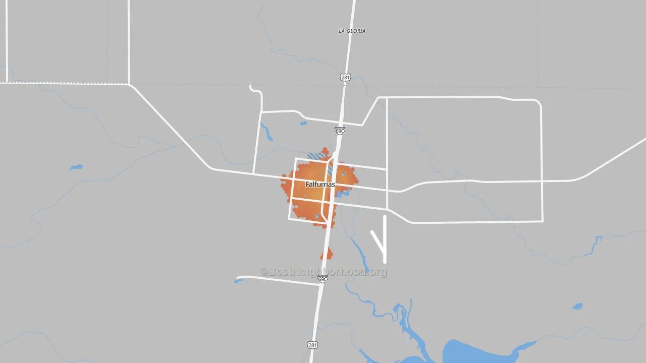 Bike Grade map of Falfurrias, TX