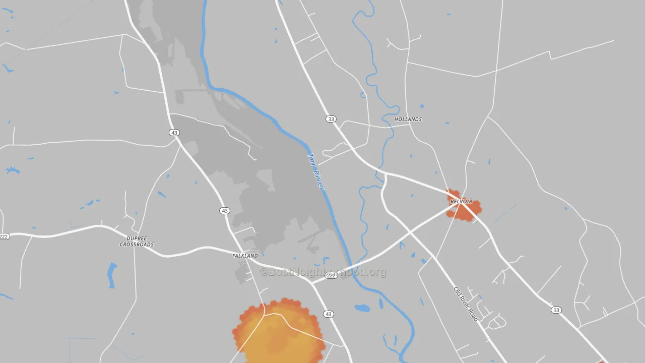 Bike Grade map of Falkland, NC