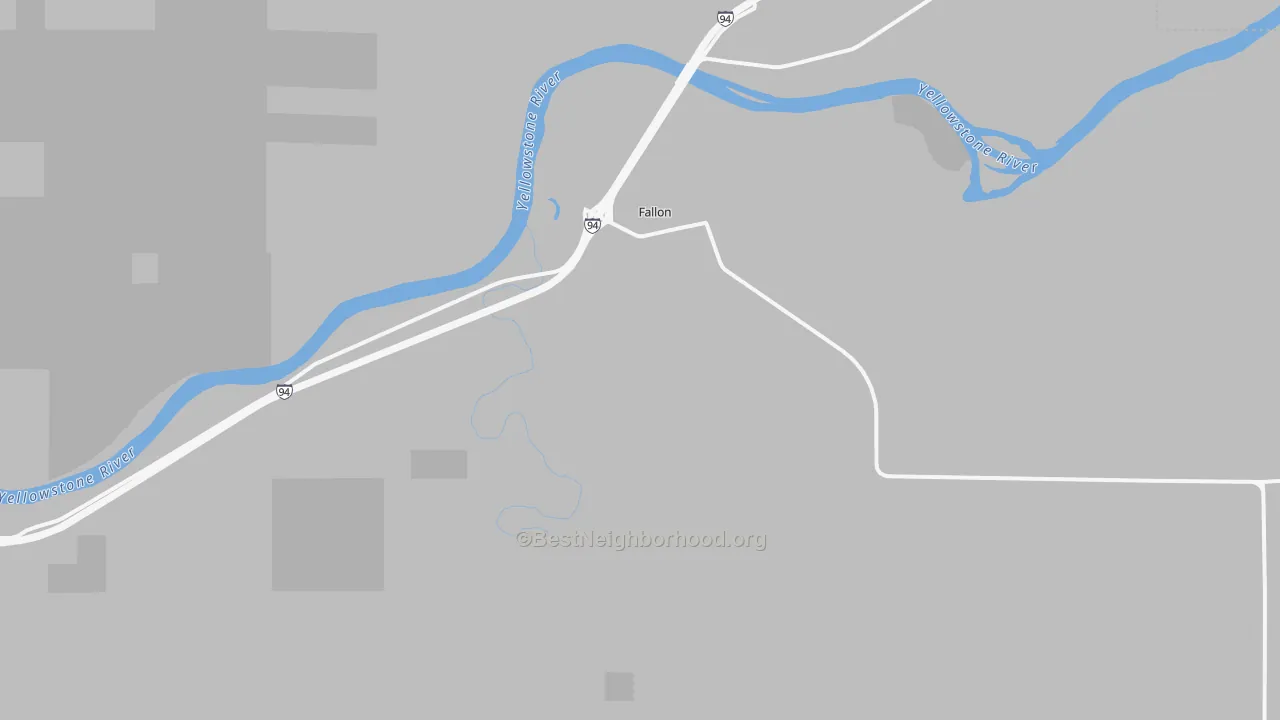 Bike Grade map of Fallon, MT