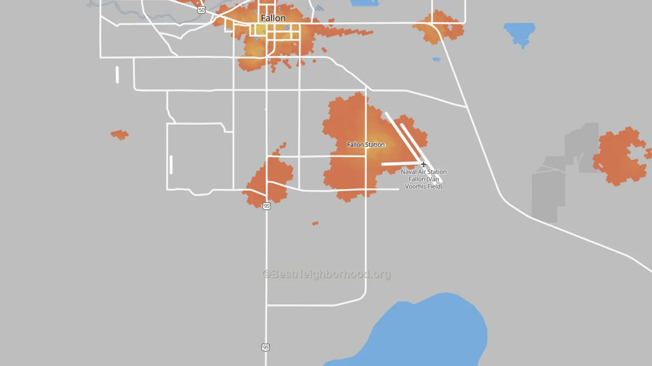 Bike Grade map of Fallon Naval Air Station, NV