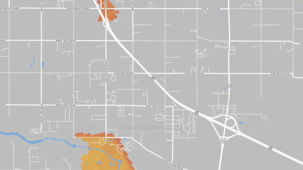 Bike Grade map of Falls City, ID