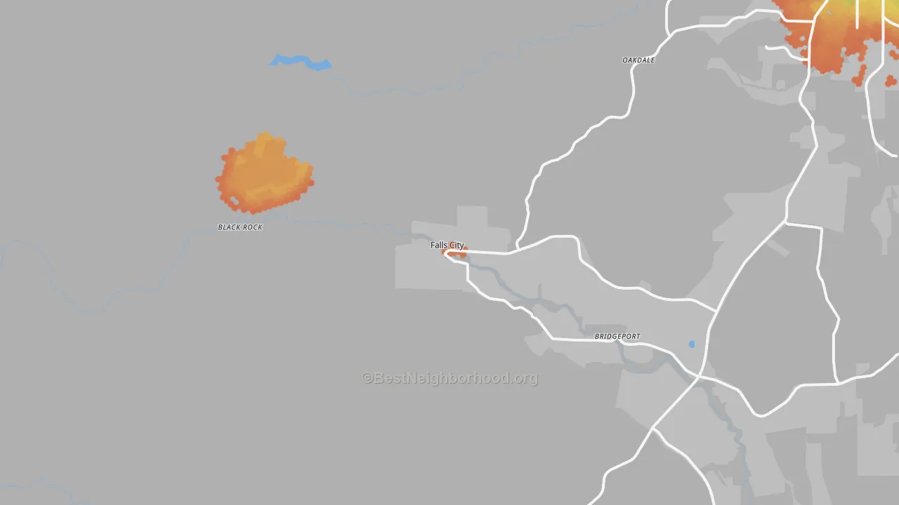 Bike Grade map of Falls City, OR