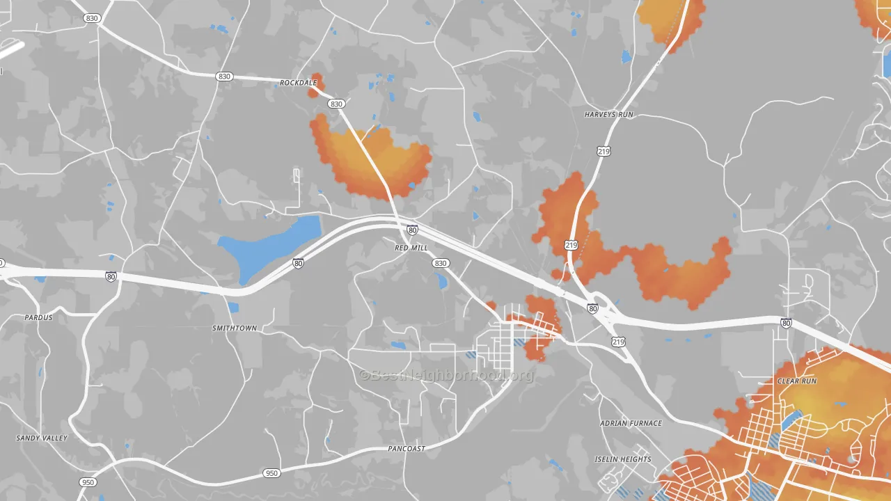 Bike Grade map of Falls Creek, PA