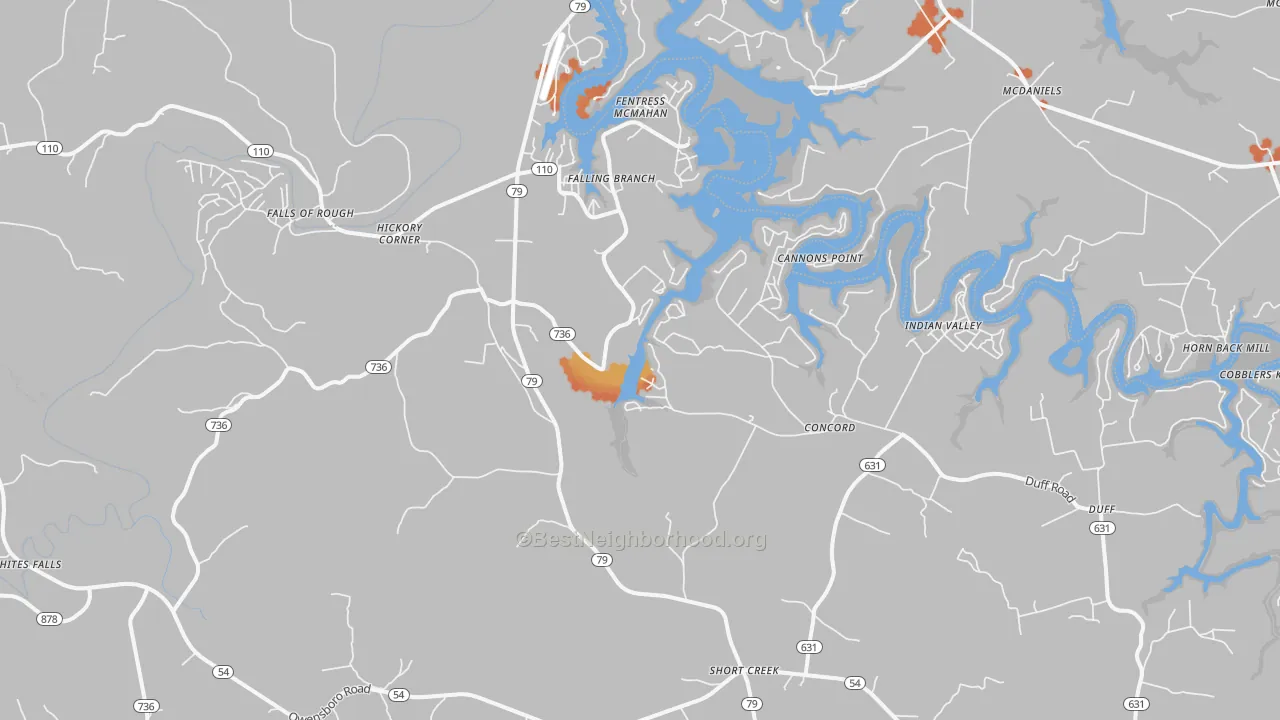 Bike Grade map of Falls Of Rough, KY
