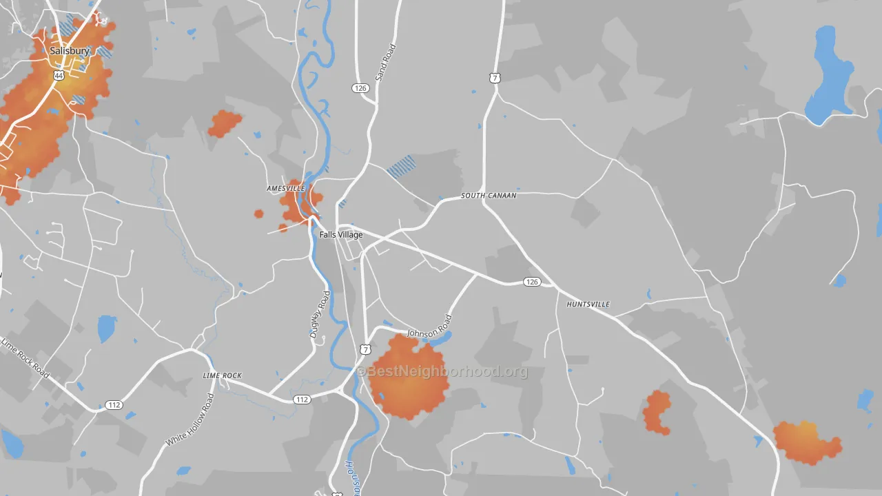 Bike Grade map of Falls Village, CT