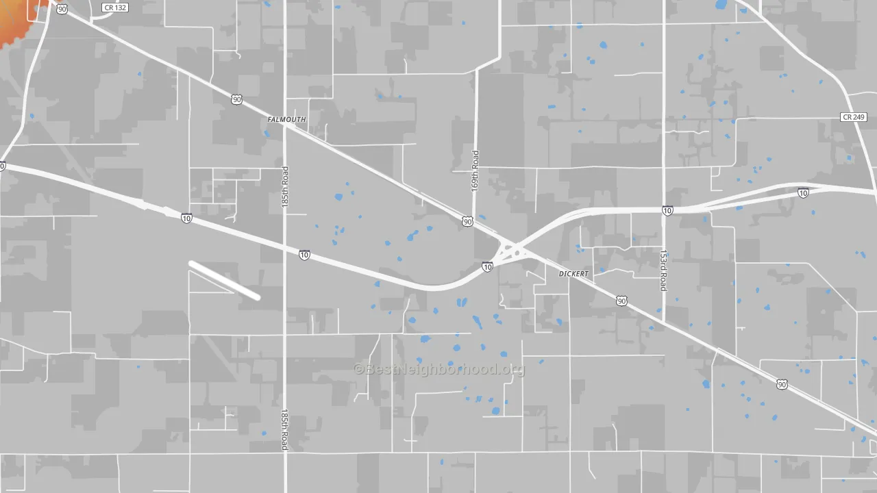 Bike Grade map of Falmouth, FL