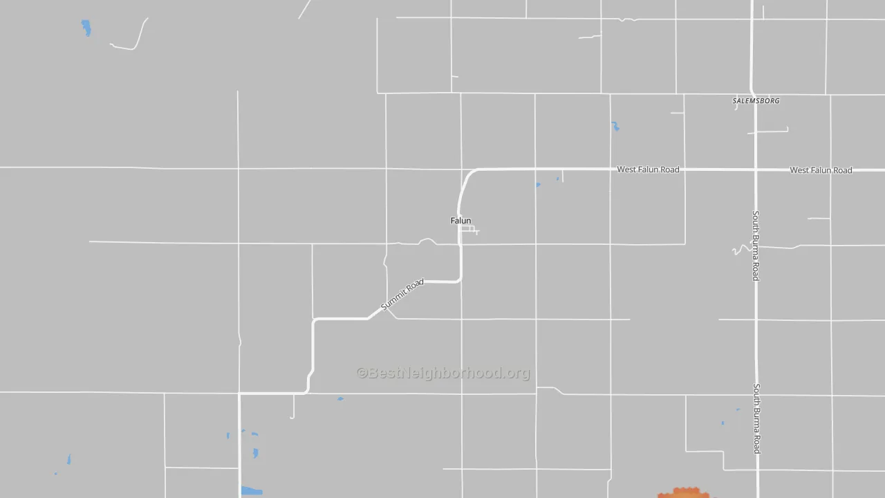 Bike Grade map of Falun, KS